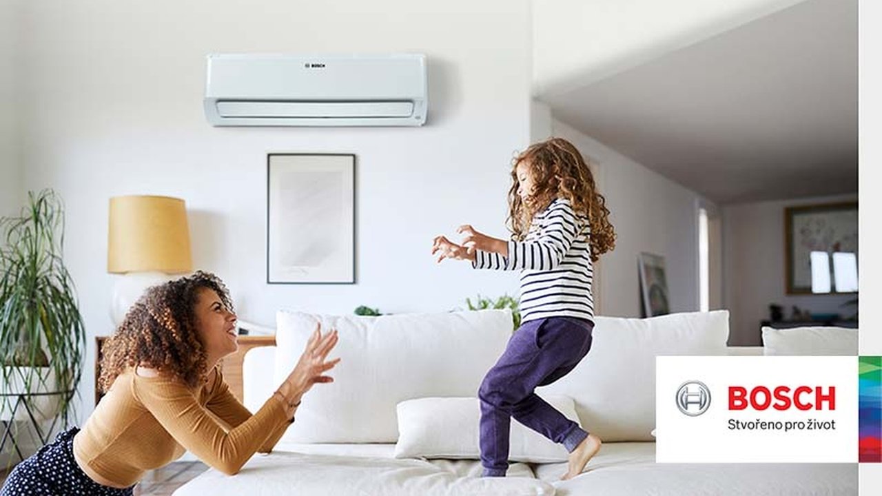 Vytápění a chlazení tepelným čerpadlem Bosch, které zajistí i čistý a vhodně vlhký vzduch