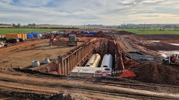 Velkokapacitní retence a odlučovače MEA u nové dálnice D6